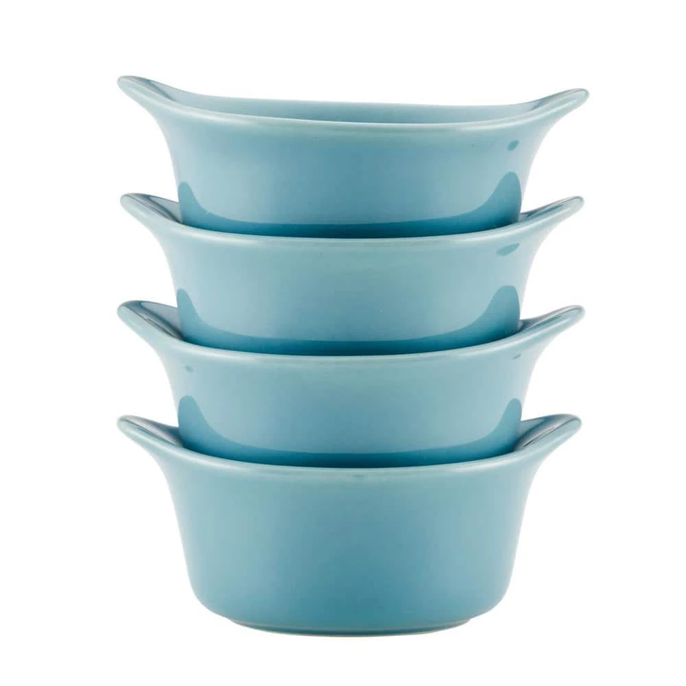 4-Piece Agave Blue Ceramics Bakeware Set by Rachael Ray 5 4-Piece Agave Blue Ceramics Bakeware Set by Rachael Ray - Image 5