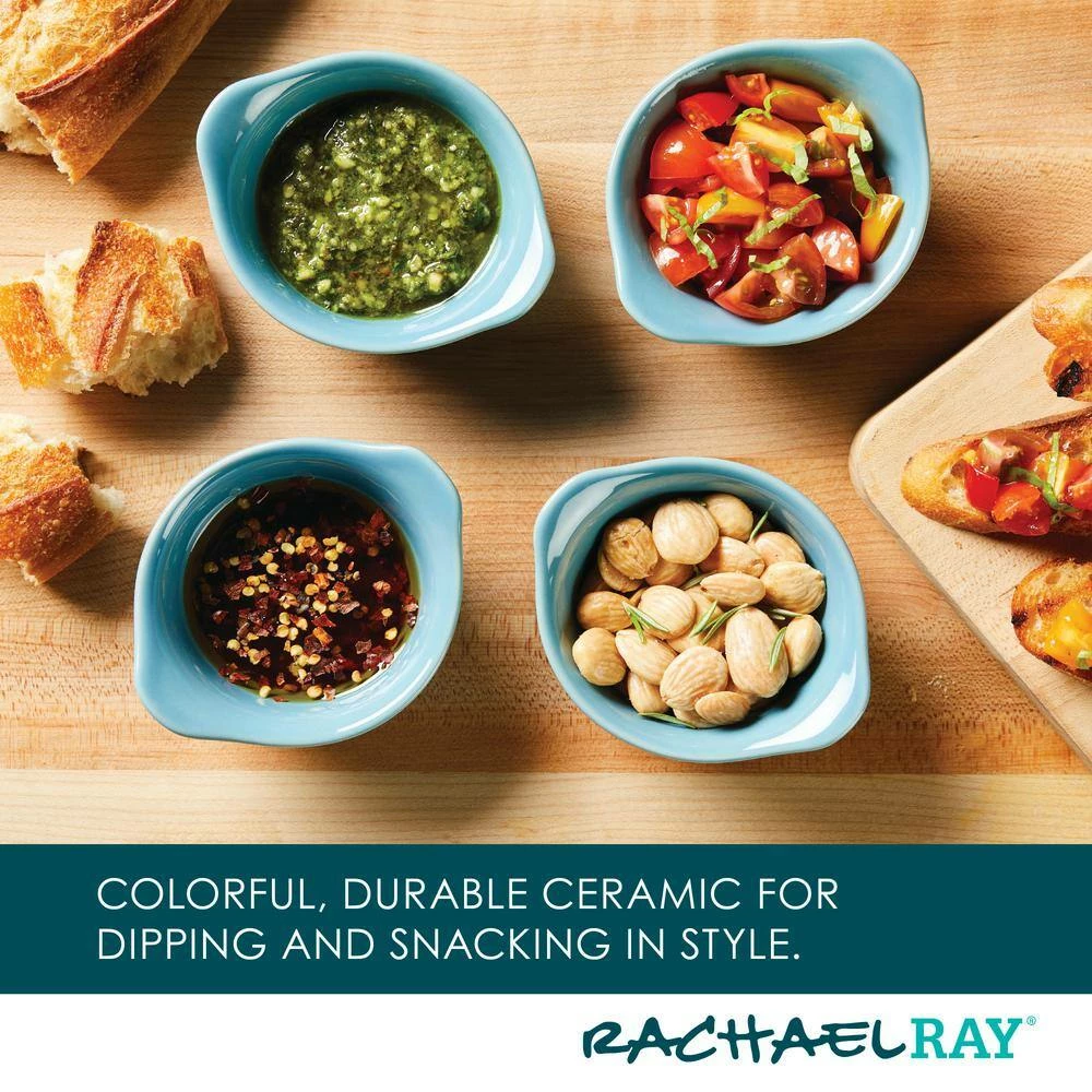 4-Piece Agave Blue Ceramics Bakeware Set by Rachael Ray 3 4-Piece Agave Blue Ceramics Bakeware Set by Rachael Ray - Image 3