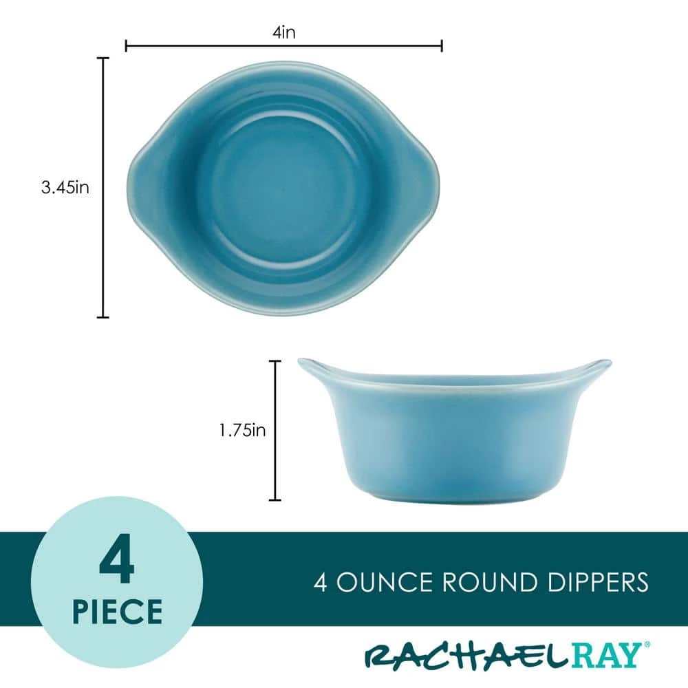 4-Piece Agave Blue Ceramics Bakeware Set by Rachael Ray 2 4-Piece Agave Blue Ceramics Bakeware Set by Rachael Ray - Image 2