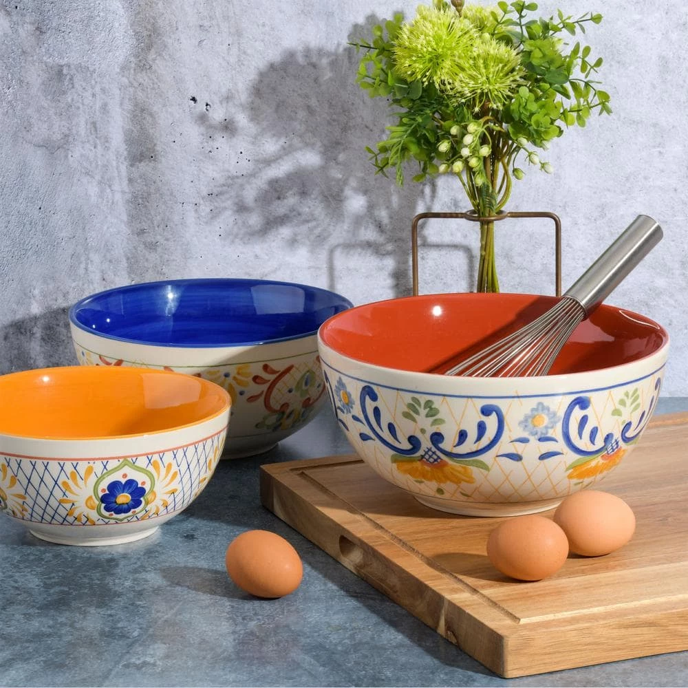 Tierra 3-Piece Stoneware Nesting Bowl Set in Assorted Designs by Laurie Gates 3 Tierra 3-Piece Stoneware Nesting Bowl Set in Assorted Designs by Laurie Gates - Image 3