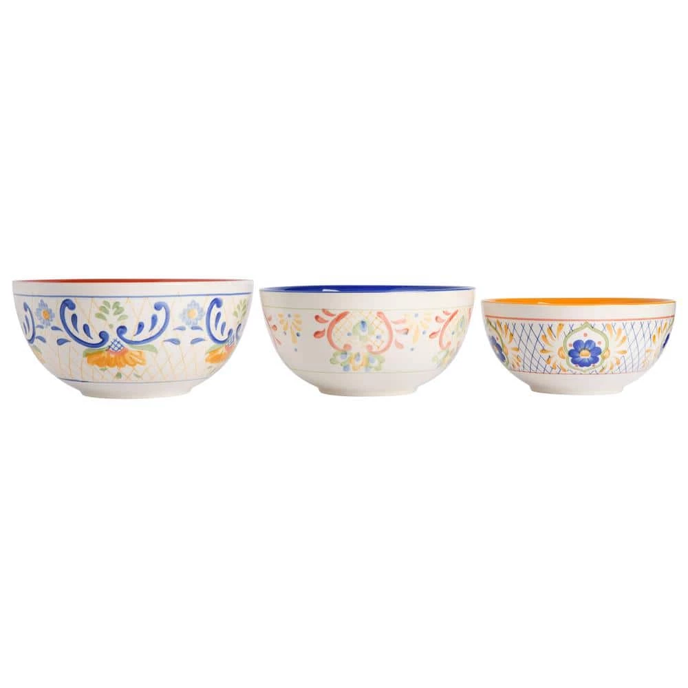 Tierra 3-Piece Stoneware Nesting Bowl Set in Assorted Designs by Laurie Gates 4 Tierra 3-Piece Stoneware Nesting Bowl Set in Assorted Designs by Laurie Gates - Image 4