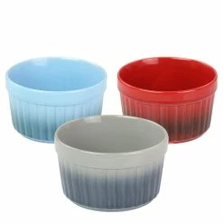 8 Ounce Thornburg 3 Piece Stoneware Assorted Ramekin Dish Set by Crock-Pot