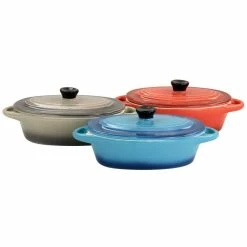 Wexford 3-Piece 6.7 oz Stoneware Mini Oval Casserole Set in Assorted Colors by Crock-Pot