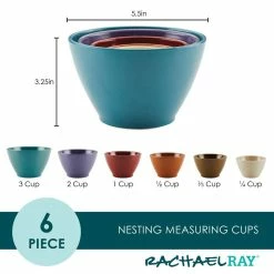 Cucina Melamine Nesting Measuring Cups, 6-Piece, Assorted Colors by Rachael Ray -Cheap Bakeware Store assorted rachael ray measuring cups measuring spoons 48172 44 1000