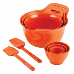 Mix and Measure Mixing Bowl Measuring Cup and Utensil Set, 10-Piece, Orange by Rachael Ray -Cheap Bakeware Store assorted rachael ray mixing bowls 48520 1f 1000