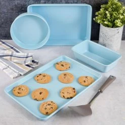 Everyday Carbon Steel 4-Piece Colored Bakeware Set in Baby Blue by MARTHA STEWART -Cheap Bakeware Store baby blue bakeware sets 985118912m 76 1000