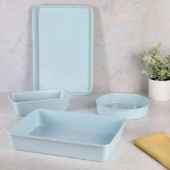 Everyday Carbon Steel 4-Piece Colored Bakeware Set in Baby Blue by MARTHA STEWART -Cheap Bakeware Store baby blue bakeware sets 985118912m fa 1000