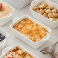 Ceramic 4-Piece 10.14 fl. oz. Rectangular Ramekin Dish (Set of 4) by MALACASA -Cheap Bakeware Store bake mini 001 malacasa bakeware sets bake mini 001 1f 1000
