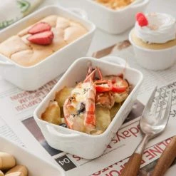 Ceramic 4-Piece 10.14 fl. oz. Rectangular Ramekin Dish (Set of 4) by MALACASA -Cheap Bakeware Store bake mini 001 malacasa bakeware sets bake mini 001 44 1000