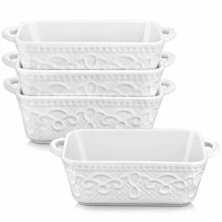 Ceramic 4-Piece 10.14 fl. oz. Rectangular Ramekin Dish (Set of 4) by MALACASA