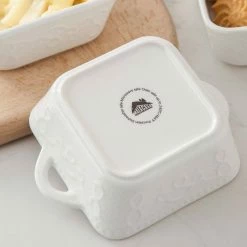 4-Piece 9.8 fl. oz. Ceramic Square Ramekin Dish (Set of 4) by MALACASA -Cheap Bakeware Store bake mini 002 malacasa bakeware sets bake mini 002 76 1000