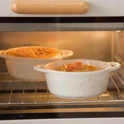 4-Piece Porcelain 10 fl.oz. Round Baker Sets Ramekin Dish Set with Double Handle by MALACASA -Cheap Bakeware Store bake mini 004 malacasa bakeware sets bake mini 004 44 1000