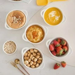 4-Piece Porcelain 10 fl.oz. Round Baker Sets Ramekin Dish Set with Double Handle by MALACASA -Cheap Bakeware Store bake mini 004 malacasa bakeware sets bake mini 004 76 1000