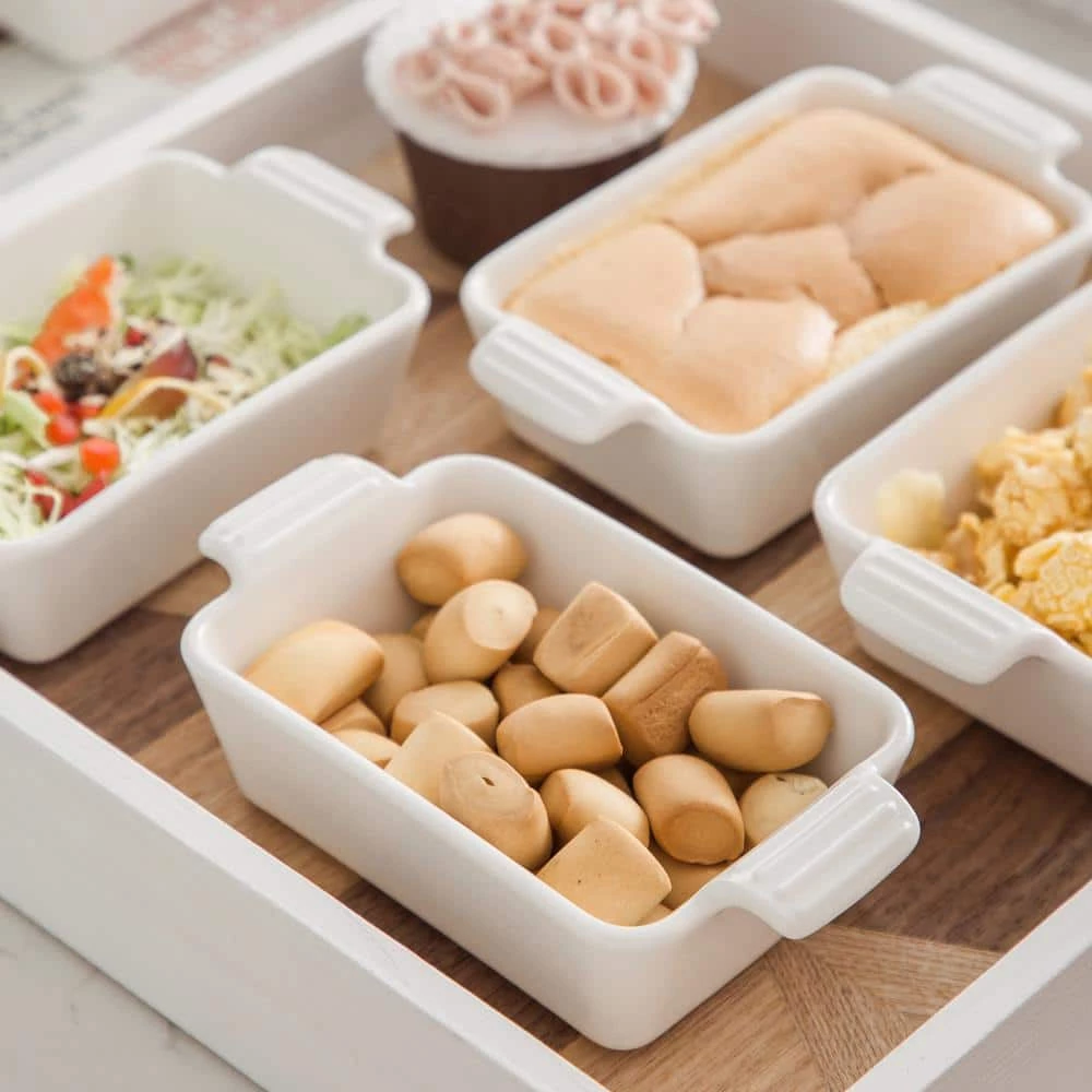 4-Piece Porcelain 7 fl.oz. Rectangle Ramekin Dish Set by MALACASA 8 4-Piece Porcelain 7 fl.oz. Rectangle Ramekin Dish Set by MALACASA - Image 8