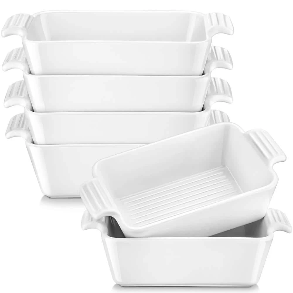 4-Piece Porcelain 7 fl.oz. Rectangle Ramekin Dish Set by MALACASA 1 4-Piece Porcelain 7 fl.oz. Rectangle Ramekin Dish Set by MALACASA