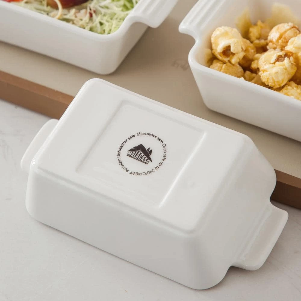 4-Piece Porcelain 7 fl.oz. Rectangle Ramekin Dish Set by MALACASA 6 4-Piece Porcelain 7 fl.oz. Rectangle Ramekin Dish Set by MALACASA - Image 6