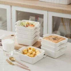 6-Piece Porcelain 7 fl.oz. Square Ramekin Dish Set with Double Handle by MALACASA 15 6-Piece Porcelain 7 fl.oz. Square Ramekin Dish Set with Double Handle by MALACASA -Cheap Bakeware Store bake mini 006 malacasa bakeware sets bake mini 006 31 1000