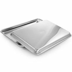 2-Piece Aluminum 15 in. x 11 in. Cookie Sheet Set in Silver by MARTHA STEWART -Cheap Bakeware Store baking sheets 985118757m 44 1000