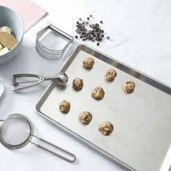 2-Piece Aluminum 15 in. x 11 in. Cookie Sheet Set in Silver by MARTHA STEWART -Cheap Bakeware Store baking sheets 985118757m fa 1000