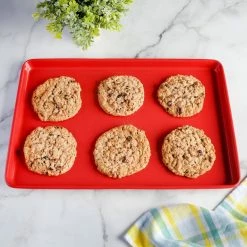 Everyday 17 in. Nonstick Carbon Steel Cookie Sheet in Red by MARTHA STEWART -Cheap Bakeware Store baking sheets 985118911m 1f 1000