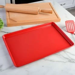 Everyday 17 in. Nonstick Carbon Steel Cookie Sheet in Red by MARTHA STEWART -Cheap Bakeware Store baking sheets 985118911m 44 1000