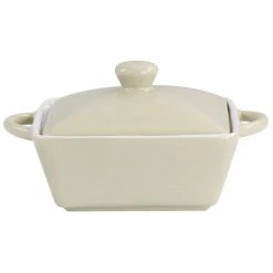 Mini Stoneware Casserole with Lid in Beige by MARTHA STEWART