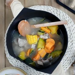 9.5 in. Cast Aluminium Stock Pot Double Layer Non-Stick Coating Glass Lid, Black by CAMMEX -Cheap Bakeware Store black cammex casserole dishes cx822024 76 1000