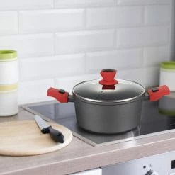 Infito by Amercook. 5L Stockpot Casserole & Glass Lid with Detachable Handle.Non-Stick Coated - 9.5 in by Unbranded -Cheap Bakeware Store black casserole dishes ac 8905 24 1f 1000