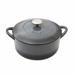 Halo 4.28 qt. Round Cast Iron Casserole Dish with Lid by Denby