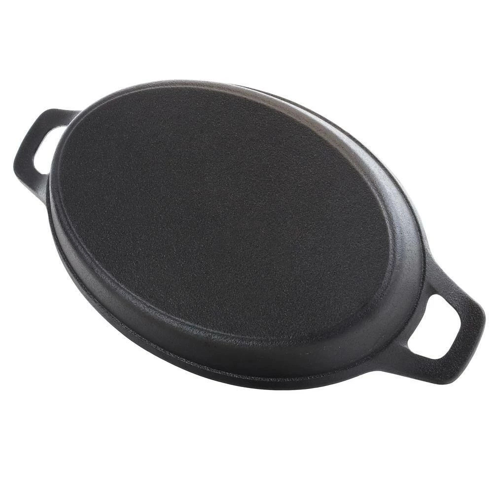 Addlestone 10.5 in. Oval Cast Iron Server with Burned Furwood Base by General Store 2 Addlestone 10.5 in. Oval Cast Iron Server with Burned Furwood Base by General Store - Image 2