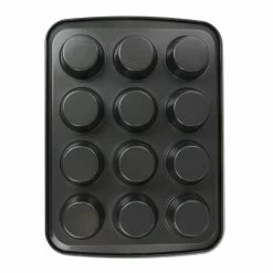12-Cup Baker's Friend nonstick Steel Muffin Pan by Gibson -Cheap Bakeware Store black gibson cupcake pans muffin pans 985115559m 4f 1000