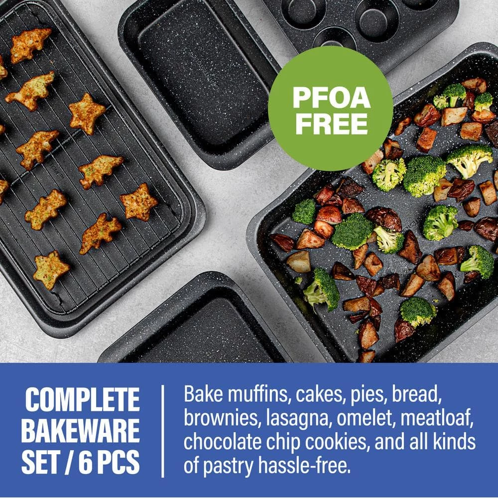 StackMaster 6-Piece Carbon Steel Diamond Infused Nonstick Space Saving Stackable Bakeware Set by GRANITESTONE 5 StackMaster 6-Piece Carbon Steel Diamond Infused Nonstick Space Saving Stackable Bakeware Set by GRANITESTONE - Image 5