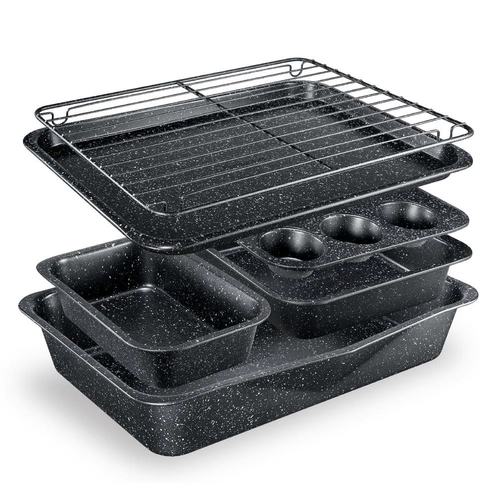 StackMaster 6-Piece Carbon Steel Diamond Infused Nonstick Space Saving Stackable Bakeware Set by GRANITESTONE 1 StackMaster 6-Piece Carbon Steel Diamond Infused Nonstick Space Saving Stackable Bakeware Set by GRANITESTONE