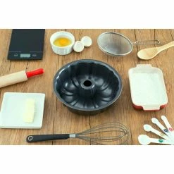 Non-stick Fluted Cake Pan by Home Basics -Cheap Bakeware Store black home basics fluted tube cake pans bw00408 31 1000