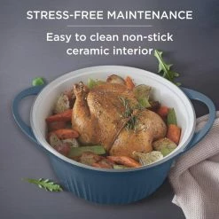 5.5 Qt. Cast Aluminum Dutch Oven with Lid Blue by Corningware -Cheap Bakeware Store blue corningware baking dishes 1143627 d4 1000