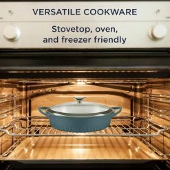 4 Qt. CorningWare Cast Aluminum Braiser with Lid Blue -Cheap Bakeware Store blue corningware baking dishes 1143629 1f 1000