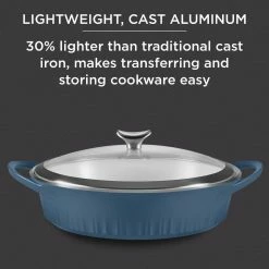 4 Qt. CorningWare Cast Aluminum Braiser with Lid Blue -Cheap Bakeware Store blue corningware baking dishes 1143629 fa 1000