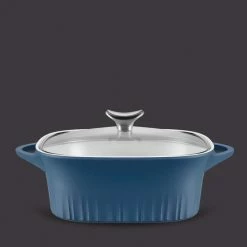 8 in. x 8 in. Blue Cast Aluminum Baker with Lid by Corningware -Cheap Bakeware Store blue corningware baking dishes 1143630 1f 1000