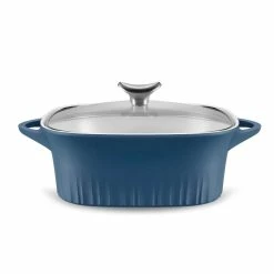8 in. x 8 in. Blue Cast Aluminum Baker with Lid by Corningware