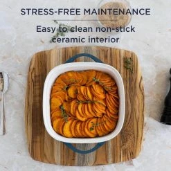 8 in. x 8 in. Blue Cast Aluminum Baker with Lid by Corningware -Cheap Bakeware Store blue corningware baking dishes 1143630 66 1000