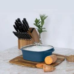 8 in. x 8 in. Blue Cast Aluminum Baker with Lid by Corningware -Cheap Bakeware Store blue corningware baking dishes 1143630 c3 1000