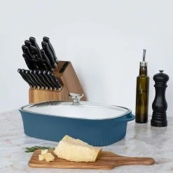 9 in. x 13 in. Blue Cast Aluminum Baker with Lid by CorningWare -Cheap Bakeware Store blue corningware baking dishes 1143671 c3 1000