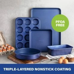 Pro Classic Blue 12-Cup 0.8MM Gauge Diamond and Mineral Infused Nonstick Muffin Pan by Granite Stone Diamond -Cheap Bakeware Store blue granite stone diamond cupcake pans muffin pans 7204 4f 1000