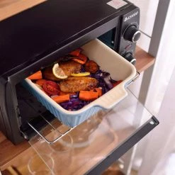 2-Piece Blue Rectangle Porcelain Bakeware Set 12 in. and 13 in. Baking Dishes by MALACASA -Cheap Bakeware Store blue malacasa bakeware sets bake bake 028 b 76 1000