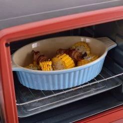 2-Piece Blue Oval Porcelain Bakeware Set 12.75 in. and 14.5 in. Baking Dish by MALACASA -Cheap Bakeware Store blue malacasa bakeware sets bake bake 032 b 76 1000