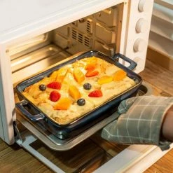 Glimmer Blue Rectangle Ceramic Baker Sets Glaze Stoneware Oven Dish Set Oven Proof Dish (Set of 2) by vancasso -Cheap Bakeware Store blue vancasso bakeware sets vc glimmer a01 4f 1000