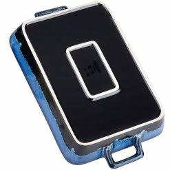 Glimmer Blue Rectangle Ceramic Baker Sets Glaze Stoneware Oven Dish Set Oven Proof Dish (Set of 2) by vancasso -Cheap Bakeware Store blue vancasso bakeware sets vc glimmer a01 fa 1000