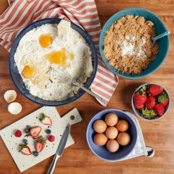 Hobnail 4PC Blues Mixing Bowl Set by Tabletops Gallery -Cheap Bakeware Store blues gloss tabletops gallery mixing bowls ttu a5440 ecm 4f 1000