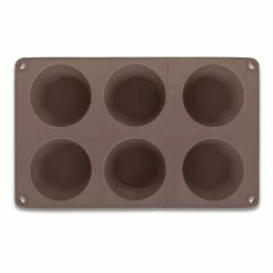 6-Cup Muffin Baking Pan Durable Silicone. BPA Free, Heat Resistant, Dishwasher Safe. Florina (11 x 6 in) by AMERCOOK