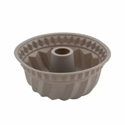 Silicone 10 in. Round Deep Savarin Cake Baking Pan. BPA Free Heat Resistant Dishwasher Safe by AMERCOOK